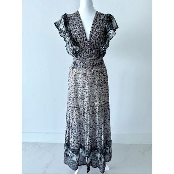 Free People Collab Silva Sequin Jen’s Pirate
Floral Maxi Dress Ruffle Sleeves - Picture 7 of 14
